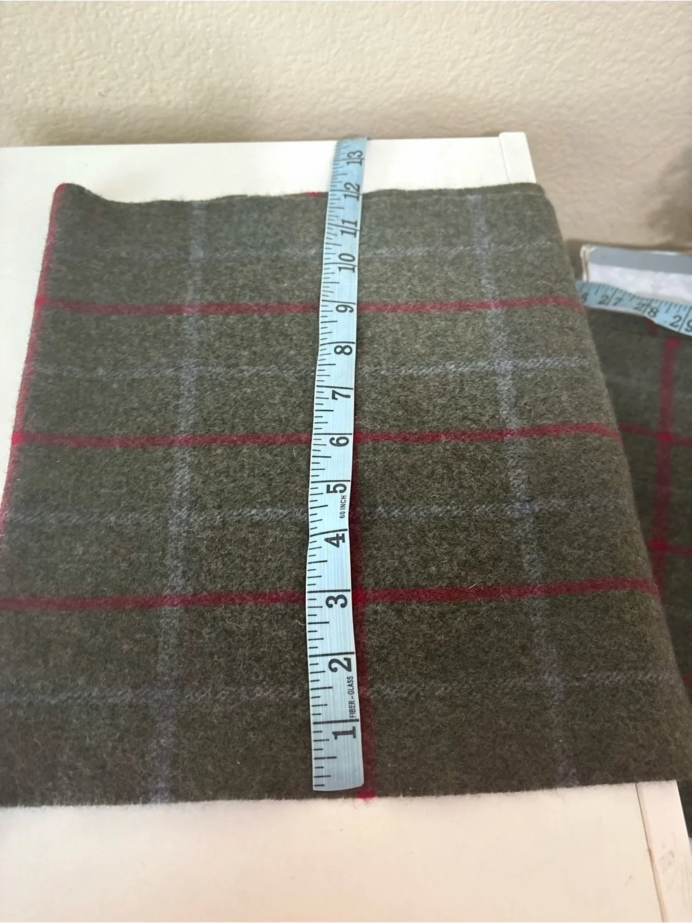 John Hanly Ireland Wool Cashmere Plaid Fringe Scarf Green Tartan Unisex